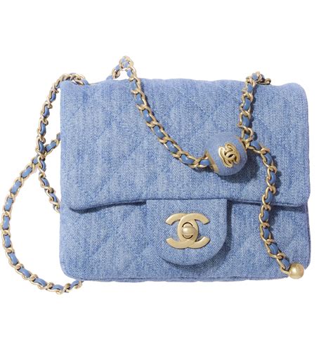 chanel mini blue bag